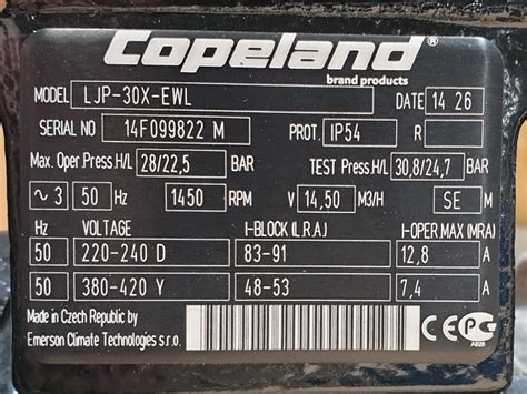 Used Copeland LJP 30X EWL Compressor HOS BV