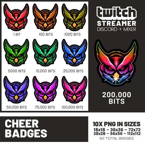 Twitch Sub Badges Twitch Emotes 10x Horned Owls Etsy