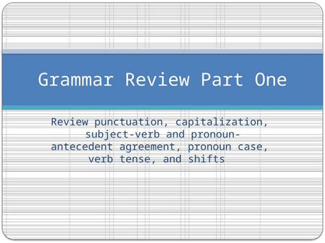 PPTX Review Punctuation Capitalization Subject Verb And Pronoun