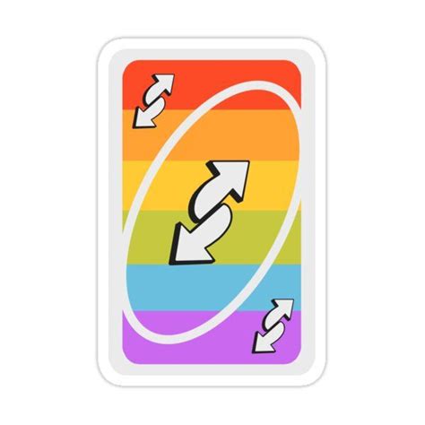 Rainbow Uno Reverse Card Sticker