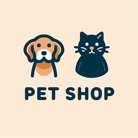 Vector Logotipo De Perro Y Gato Con Texto De Tienda De Mascotas