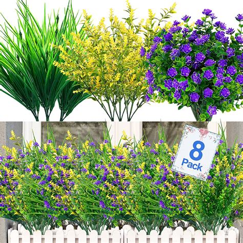 Sinhoon Artificial Flowers Outdoor Bundles Faux Flowers Plants