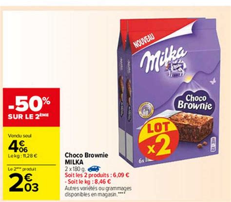 Promo Choco Brownie Milka Chez Carrefour Icatalogue Fr