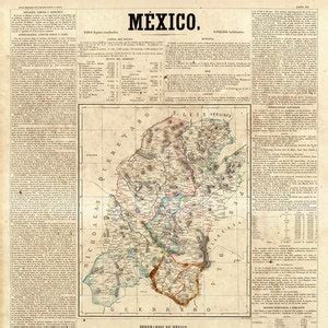 Map Of Mexico State Mexico Vintage Restoration Hardware Home