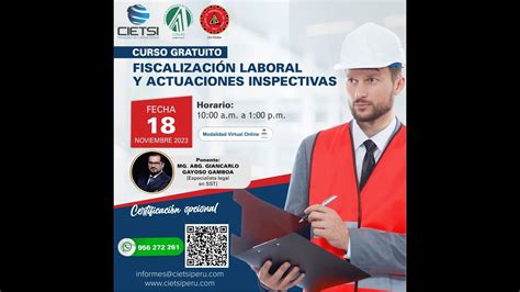 Curso Gratuito Fiscalizaci N Laboral Y Actuaciones Inspectivas