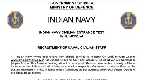 Indian Navy INCET 01 2024 Exam Date Out Admit Card Soon For 741