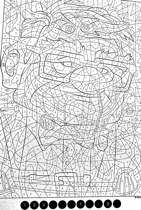 Number Paint By Number Abstract Coloring Pages Disney Colors