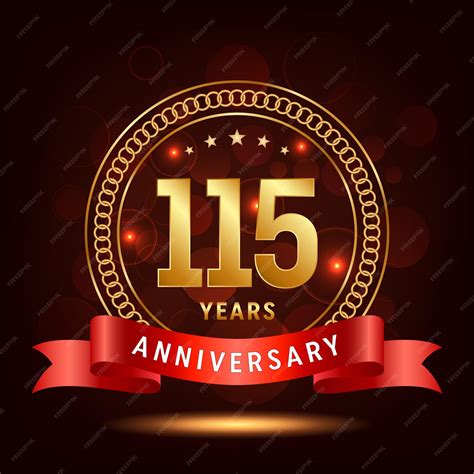 Premium Vector 115th Anniversary Logo Golden Number With Sparkling