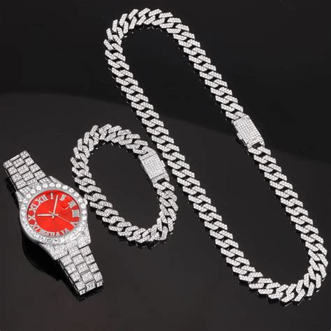 Colar Rel Gio Pulseira Hip Hop Miami Curb Cubana Corrente Cor Ouro