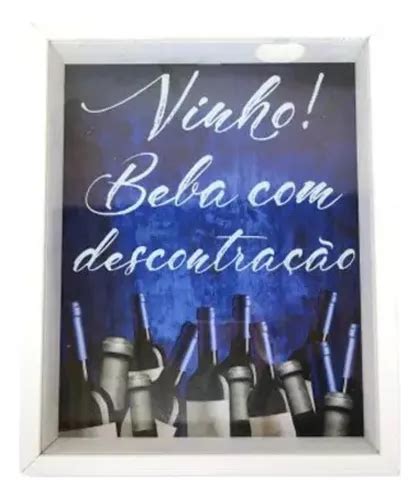 Quadro Porta Rolhas Vinho Beba Descontracao Madeira Vidro MercadoLivre