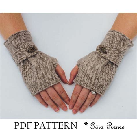 Fingerless Glove Pattern With Strap Pdf Glove Sewing Pattern Etsy