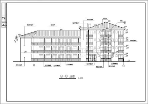 某地2335㎡四层砖混结构宿舍楼建筑施工图（高20米）居住建筑土木在线