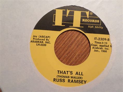 It 7 45 Record 2309 Russ Ramsey That S All Deep In The Heart Of Texas Ex Ebay