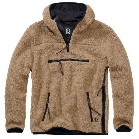 Brandit Teddyfleece Worker Pullover Kapuzenpullover Warme Fleece Jacke