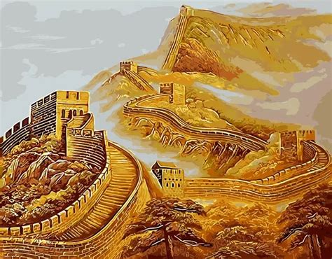 China the great wall canvas paintings by hand no frame home decoration ...