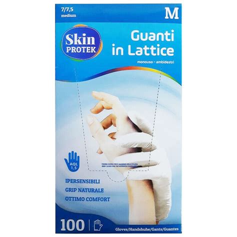 SKIN PROTEK Guanti In Lattice Monouso Talcati TAGLIA M 100 Pz Il