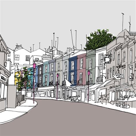 Portobello Road, London - Claire Rollet illustrator