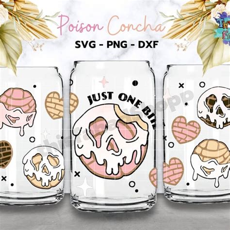 Poison Concha Cafecito Y Chisme Can Glass Wrap Svg Halloween Etsy