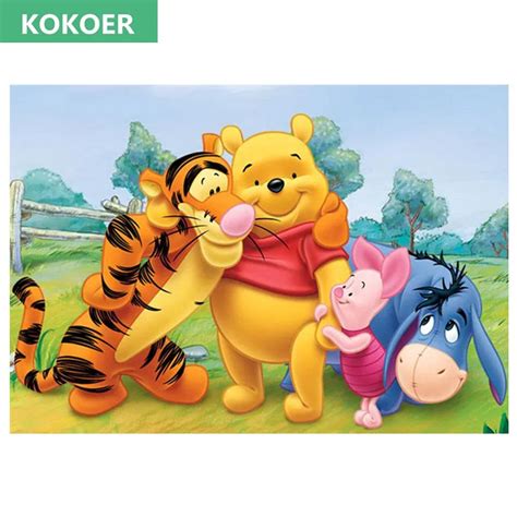 5D Diy Diamond Mosaic Diamond Painting Winnie Pooh And Friends Cross