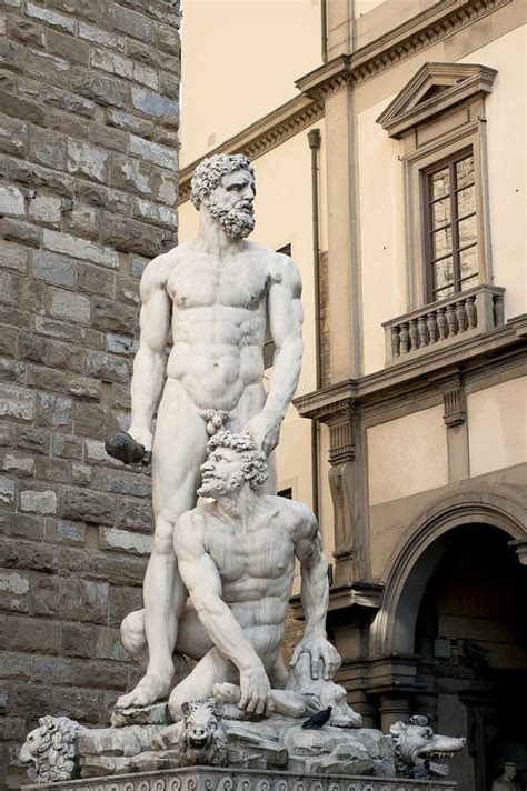 Statue Of Hercules And Cacus Stock Photo Image Of Bandinelli Outdoor