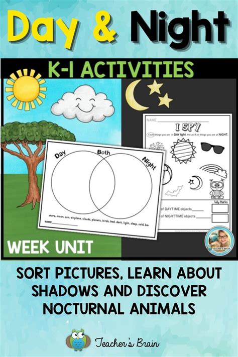 Day and Night Activities - Teacher's Brain | Kindergarten resources, Kindergarten activities ...