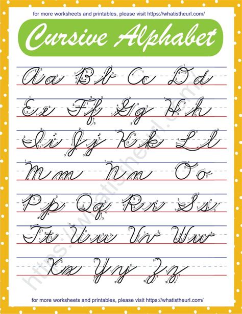 Cursive Alphabet Chart High Quality Printable Pdf