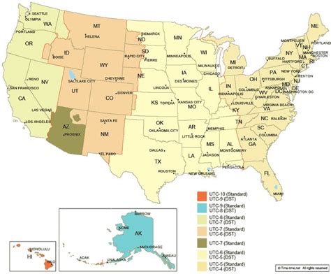 Time Zone Map Of The United States Nations Online