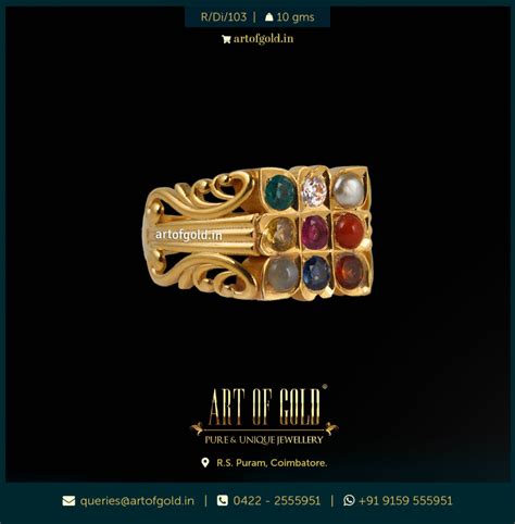 Gents Navaratna Ring Art Of Gold Jewellery Coimbatore