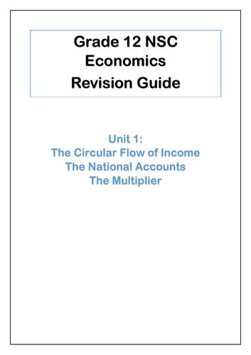 Grade 12 Nsc Economics Concise Revision Notes Unit 1 Teaching Resources