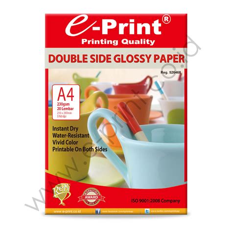 Jual Double Side Glossy Photo Paper A4 230gsm E Print Indonesia