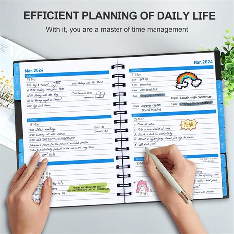 Mua Daily Planner 2024 2025 18 Month Planner With Tabs Monthly Weekly