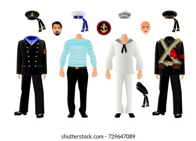 Pirate Captain Sailor Man Characters Vector Stock Vector Royalty Free