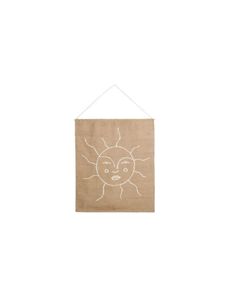 Toile Jute Bois Soleil Dragone Art Deco