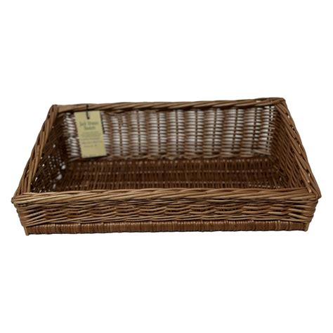 Buff Willow Sloped Display Tray Jack Straws Baskets