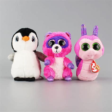 New Arrive Ty Beanie Boos Big Eyes Penguin Plush Pink Snail And Koalas