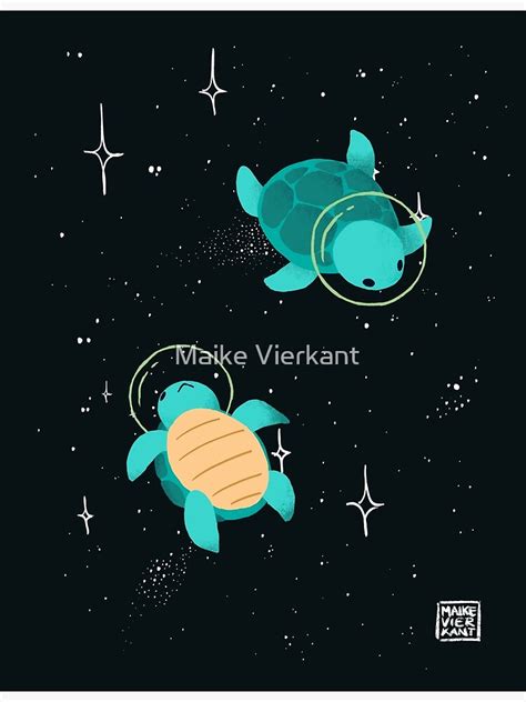 "Space Turtles" Poster by Maike Vierkant | Redbubble