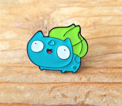 Goofy Pokemon Bulba Pin Silly Fashion Style Badge Metal Etsy