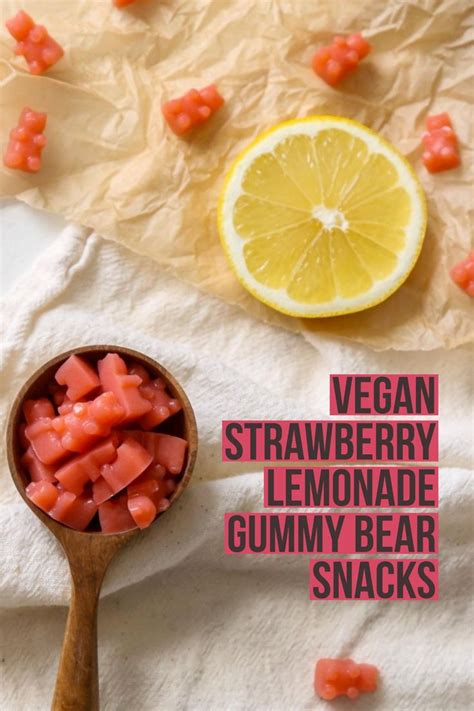 Vegan Strawberry Lemonade Gummy Bear Snacks | Bear recipes, Strawberry lemonade, Homemade gummy ...