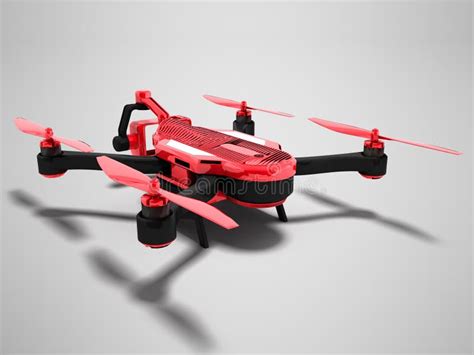 Modern Red Dot Drone Red with Black Insets at the Back 3d Render Stock ...