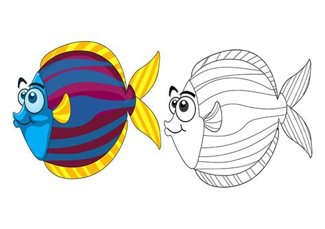 Pesce Tropicale Da Colorare Disegno Da Stampare Per Bambini