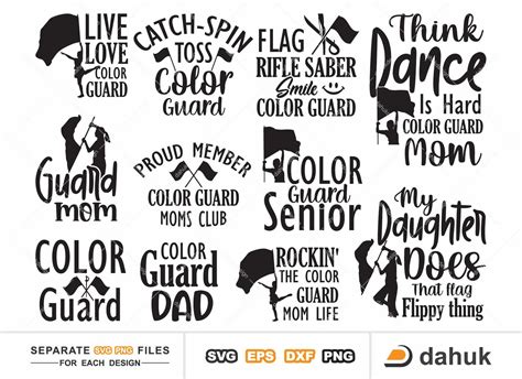 Color Guard Svg Color Guard Typography Bundle Color Guard Etsy