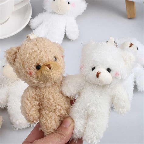 mini small soft teddy bear plush keychains toys stuffed animal toys