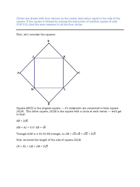 Circles Are Drawn With Four Vertices as the Center | Triangle | Circle