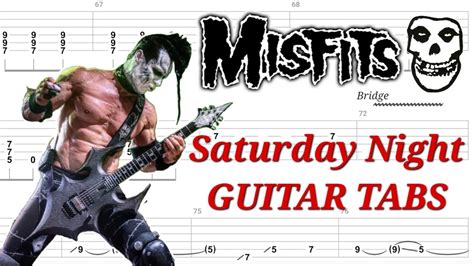 Misfits Saturday Night GUITAR TABS Cover Tutorial Lesson YouTube