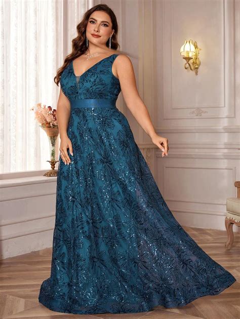 Vestido Longo De Noite Formal Plus Size Trabalho Pesado Shein Brasil