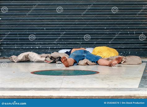 Homeless Man Sleeping Stock Photo Image Of Life Lying