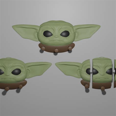 Télécharger fichier STL Porte clés Baby Yoda Design pour imprimante