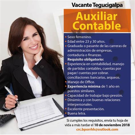 Auxiliar Contable Tegucigalpa