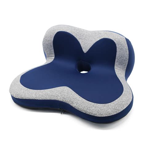 Coussin De Si Ge Ergonomique En Mousse M Moire De Forme En L Bleu Et