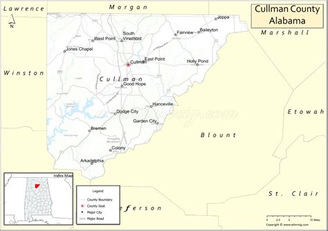 Map Of Cullman County Alabama Where Is Located Cities Population